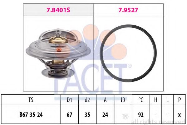 FACET 7.8401 Thermostat, coolant